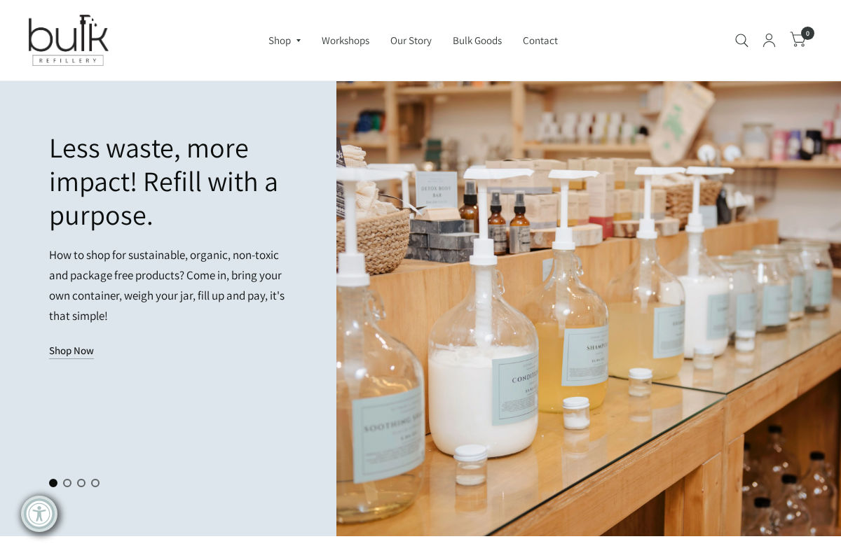 Bulk Refillery homepage screenshot