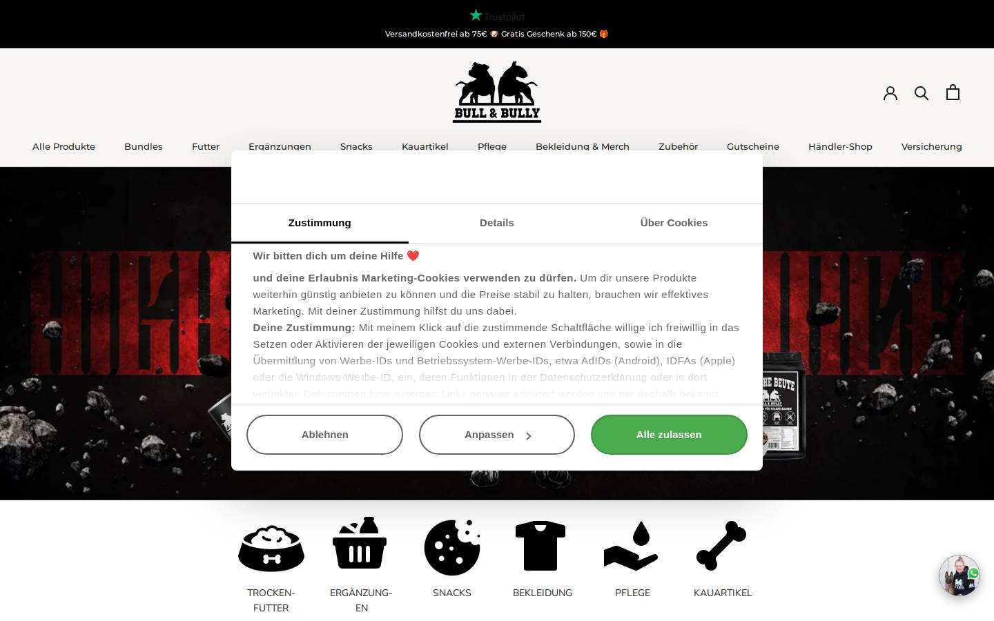 Bullandbully homepage screenshot