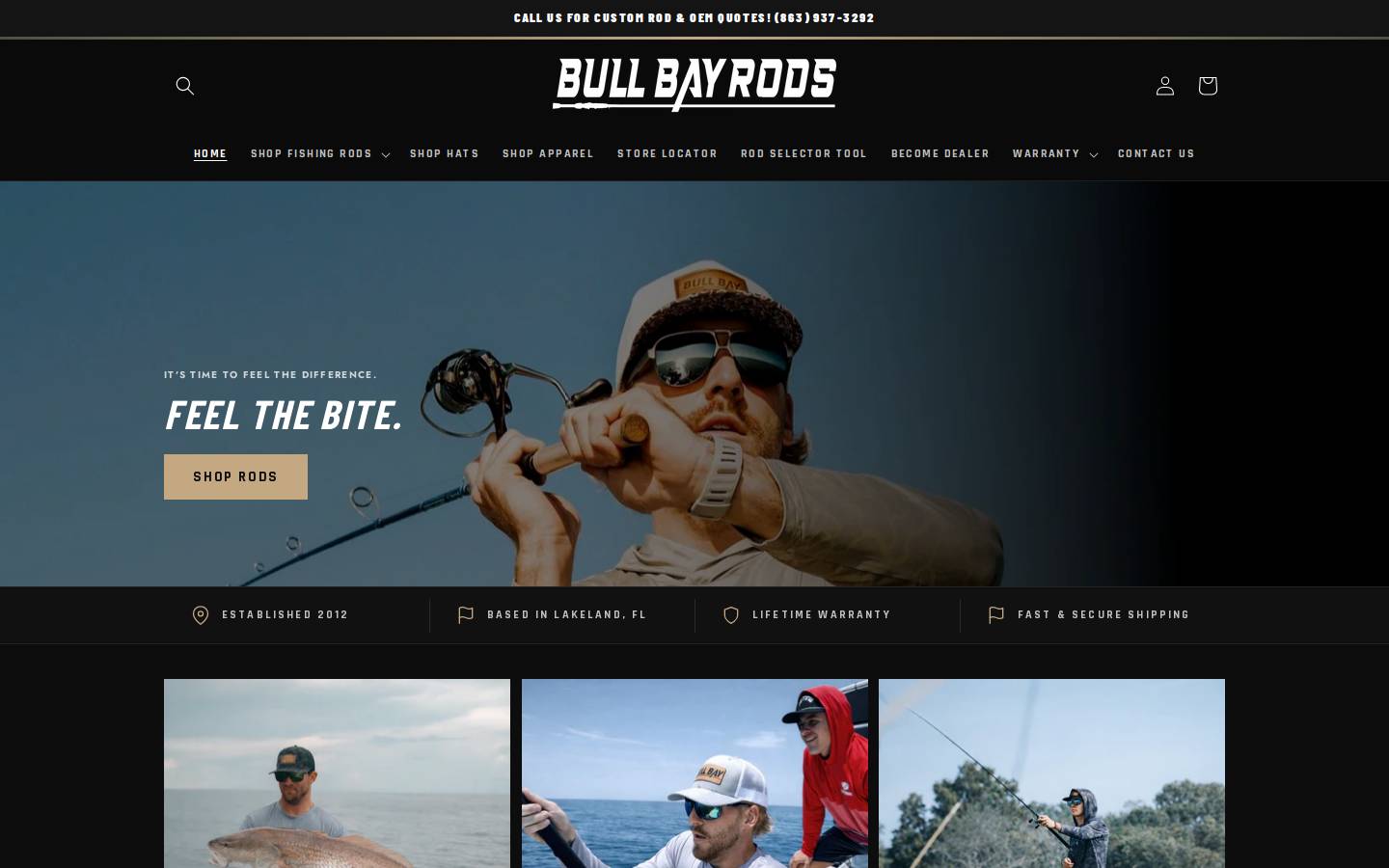 bullbayrods.com homepage screenshot
