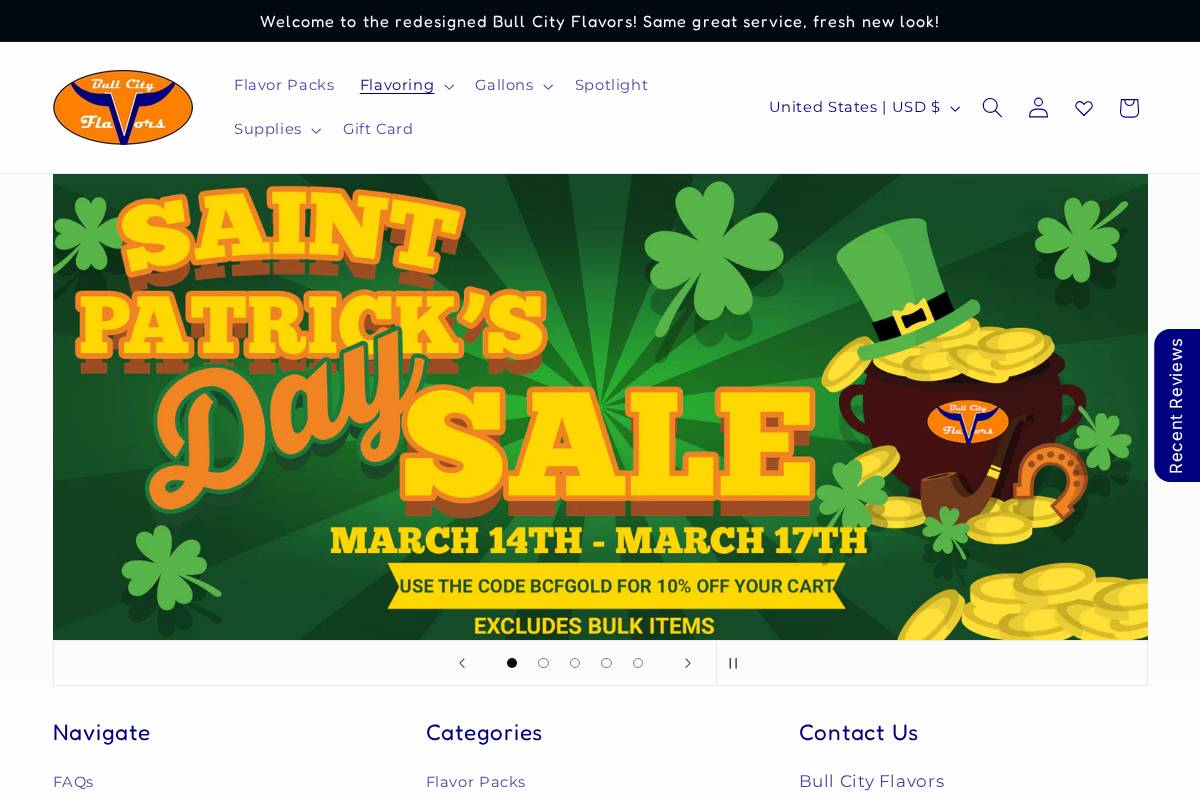 Bull City Flavors homepage screenshot