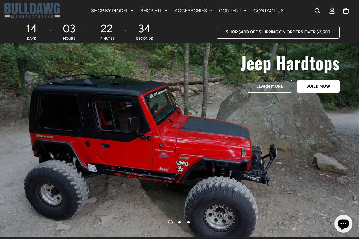 Bulldawgmfg homepage screenshot