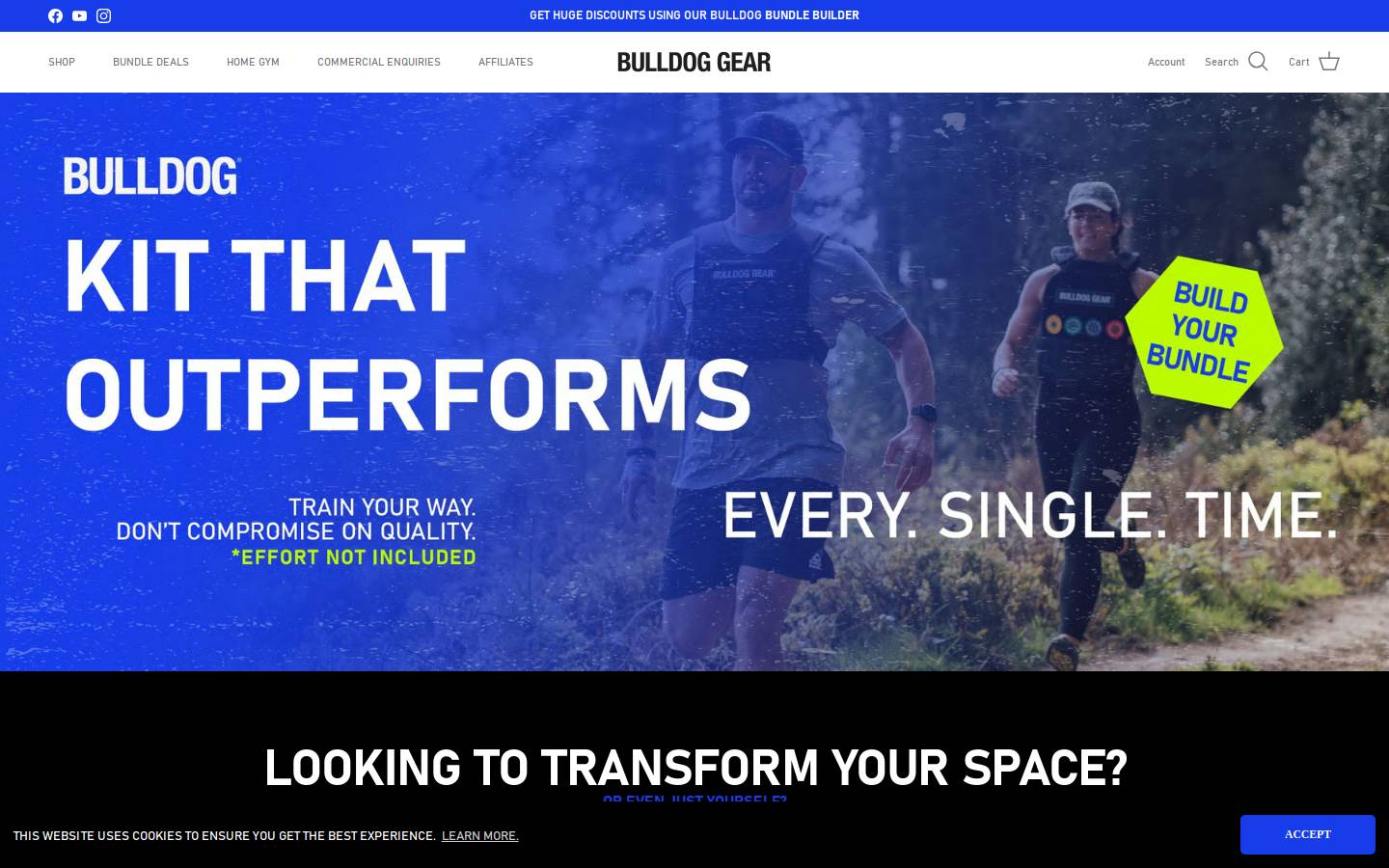 Bulldog Gear homepage screenshot