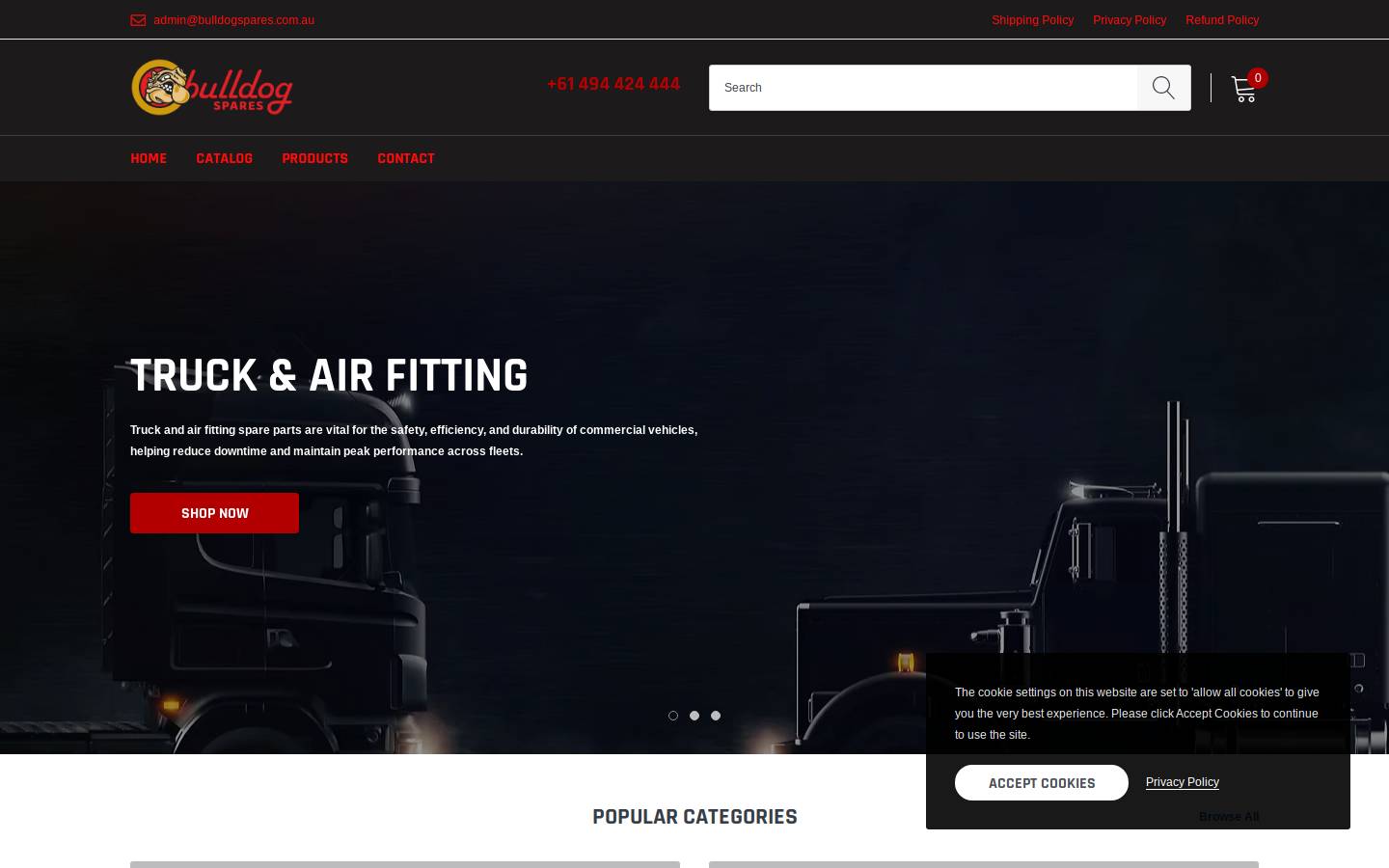 bulldogspares.com.au homepage screenshot