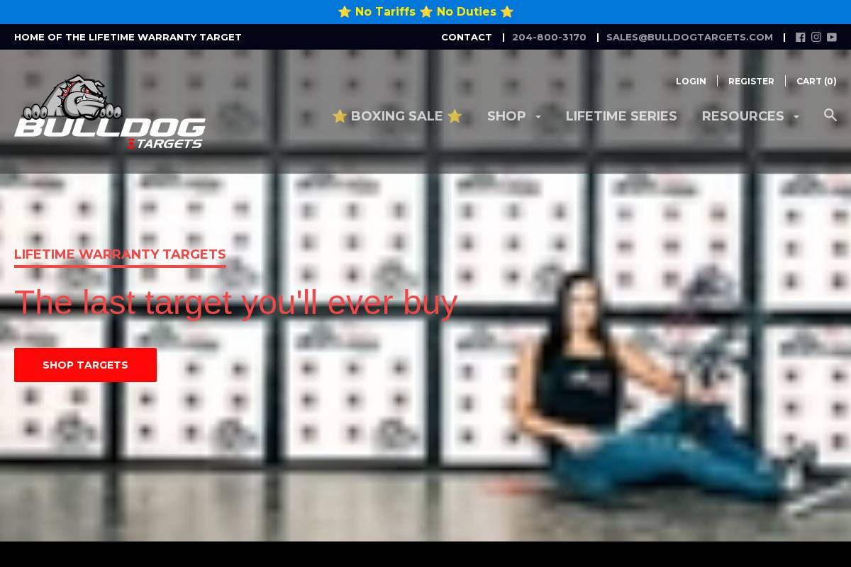 Bulldogtargets homepage screenshot