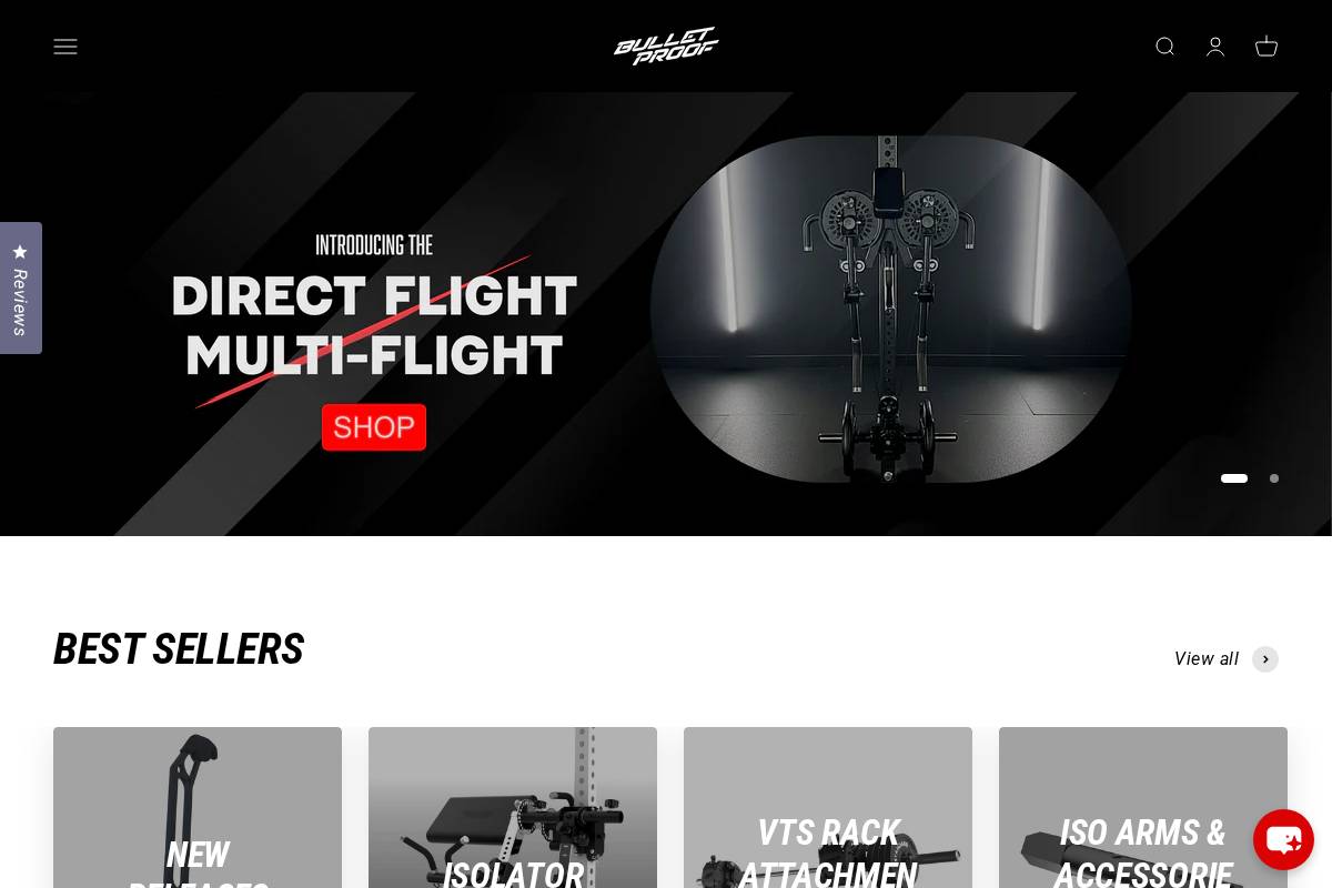 bulletprooffitnessequipment.com homepage screenshot