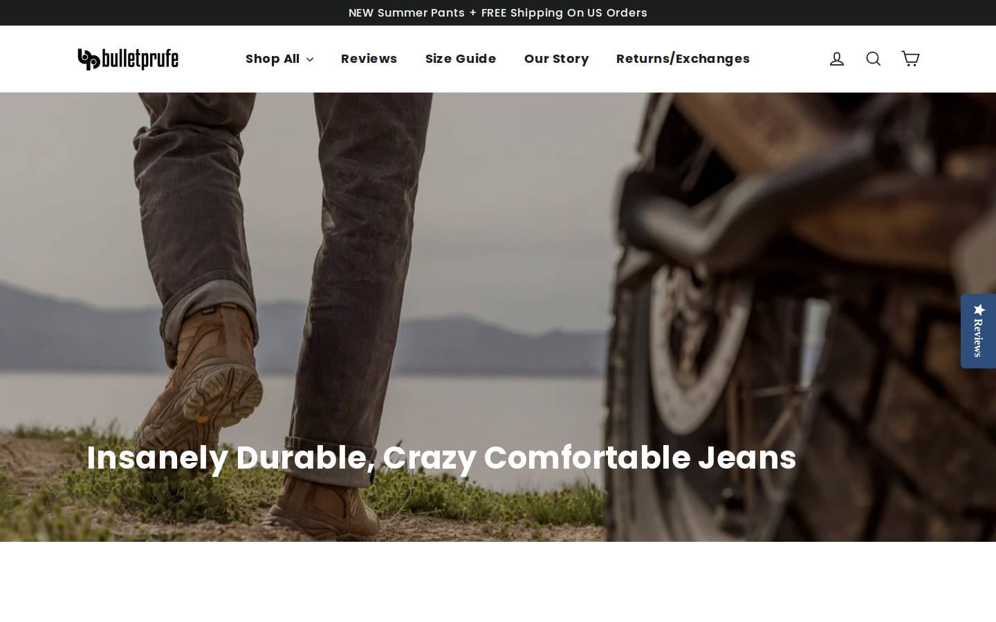 bulletprufe.com homepage screenshot
