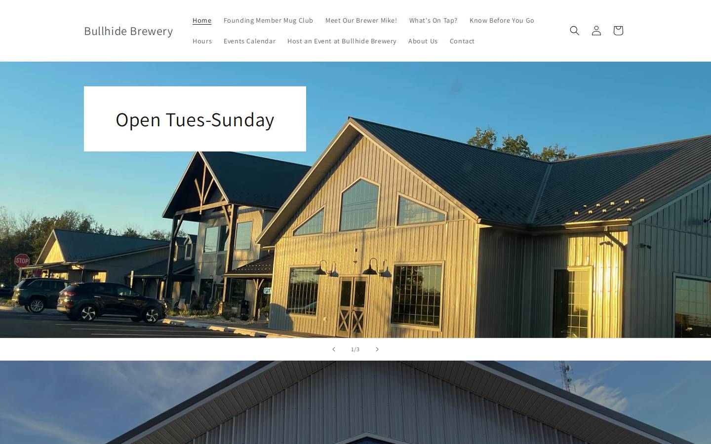 bullhidebrewery.com homepage screenshot