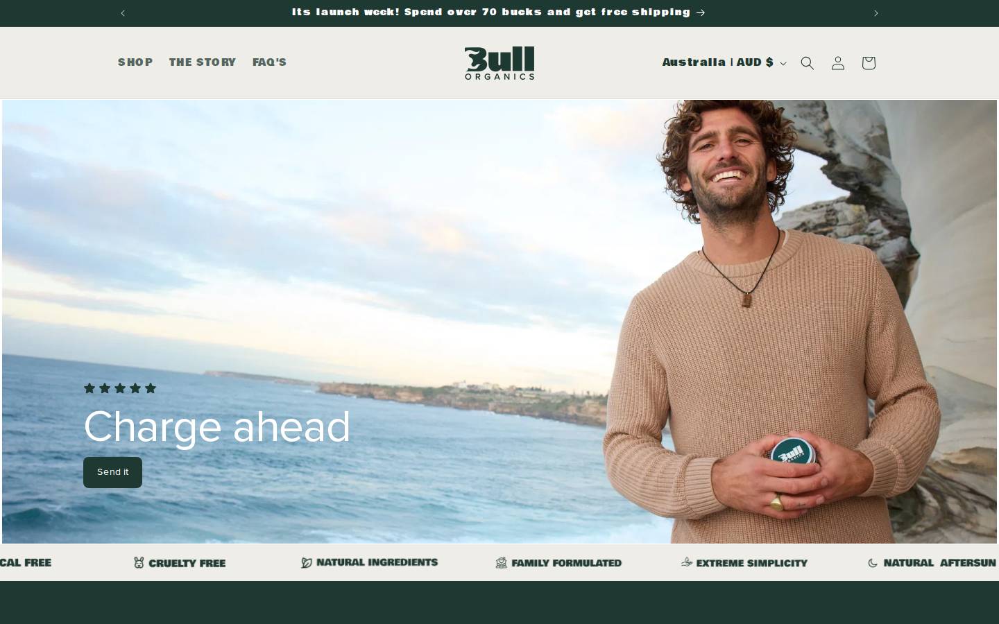Bullorganics homepage screenshot