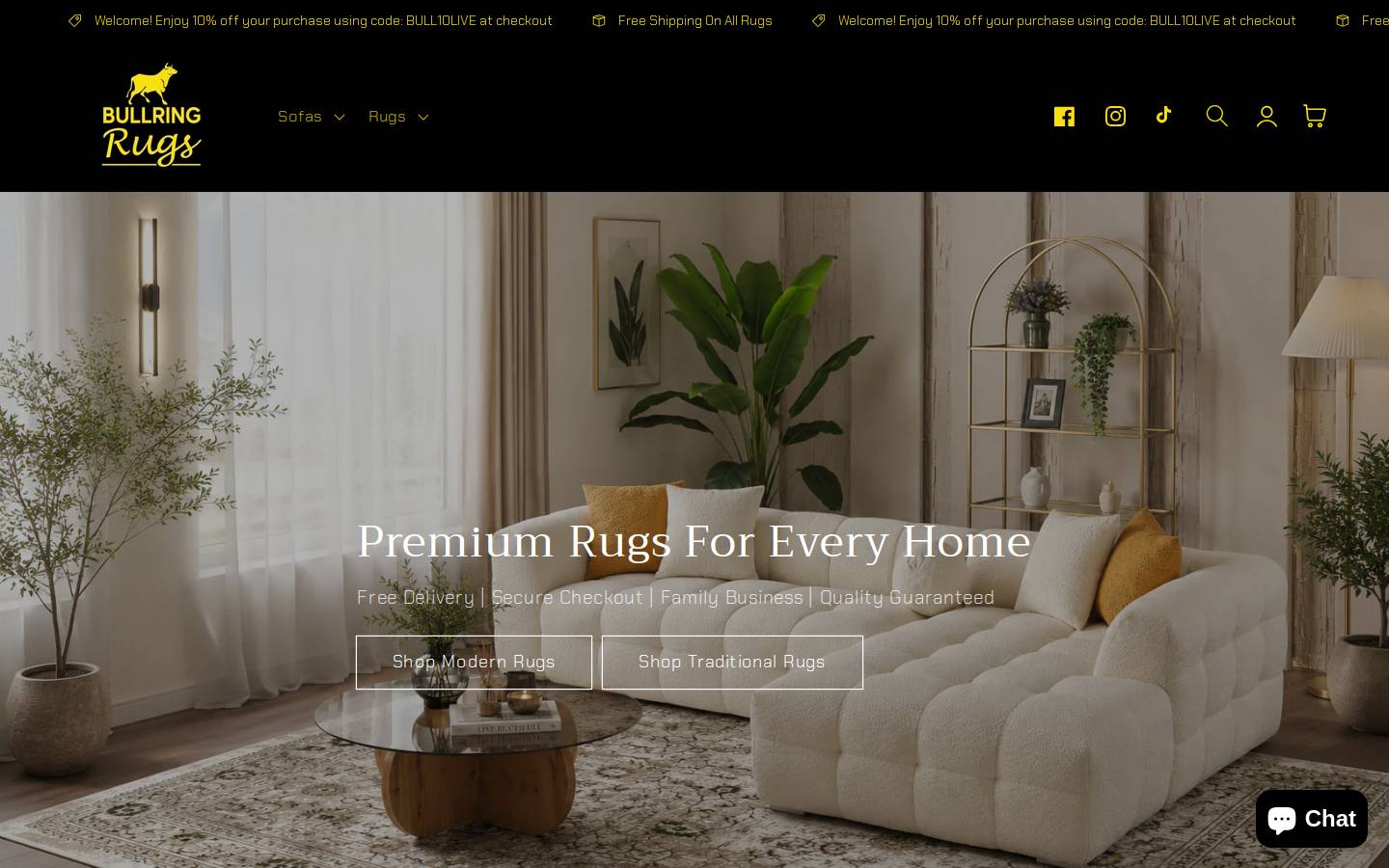 Bullringrugs homepage screenshot