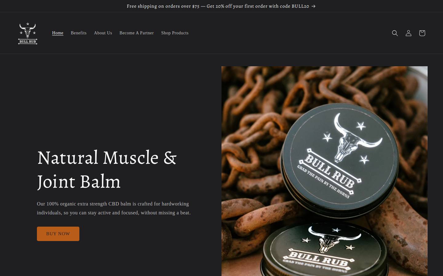bullrub.com homepage screenshot