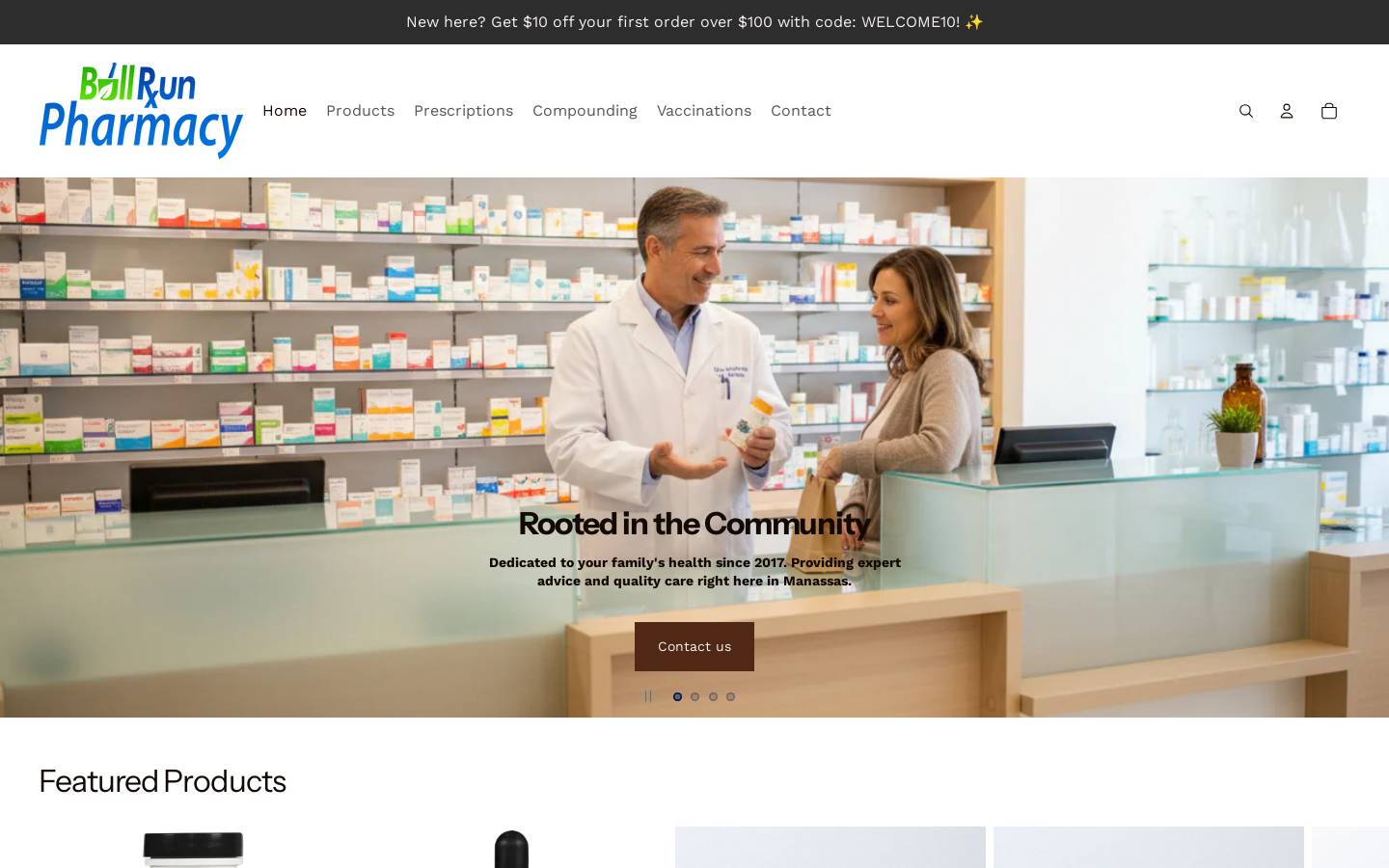 bullrunpharmacy.com homepage screenshot