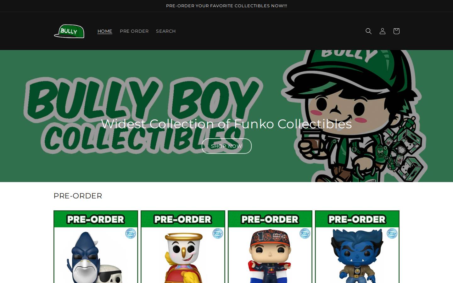 bullycollectibles.com homepage screenshot