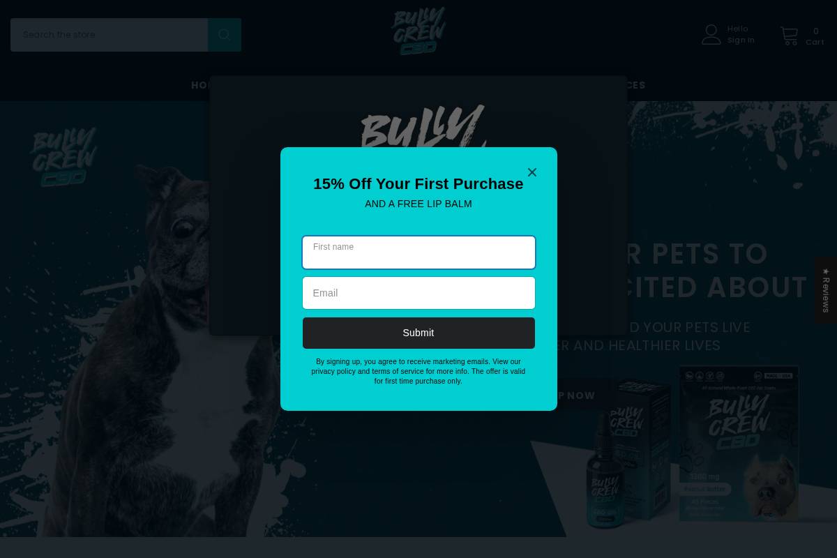 bullycrewcbd.com homepage screenshot
