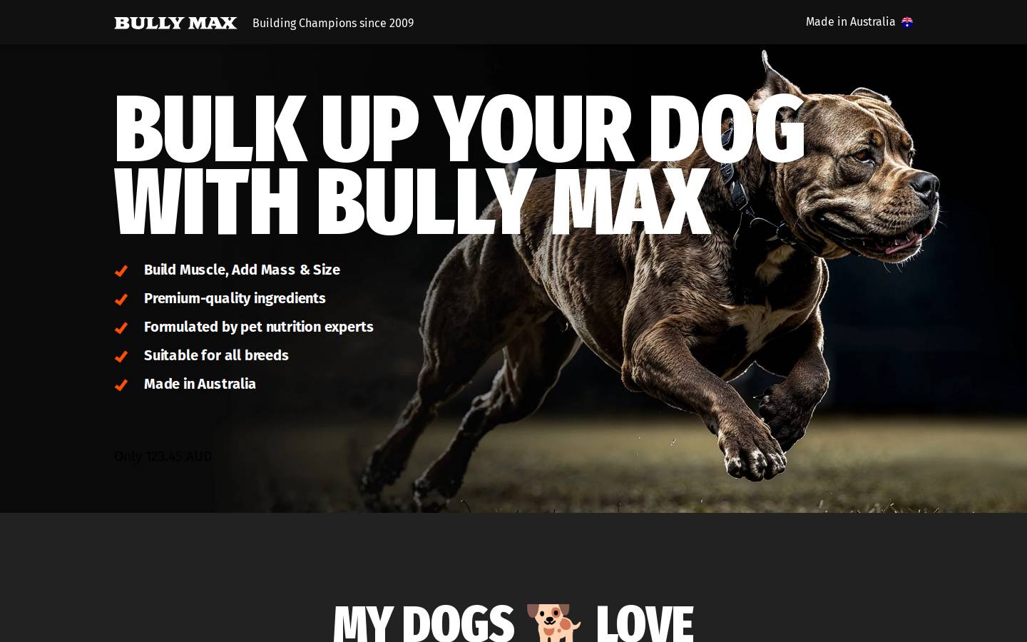 Bully Max homepage screenshot