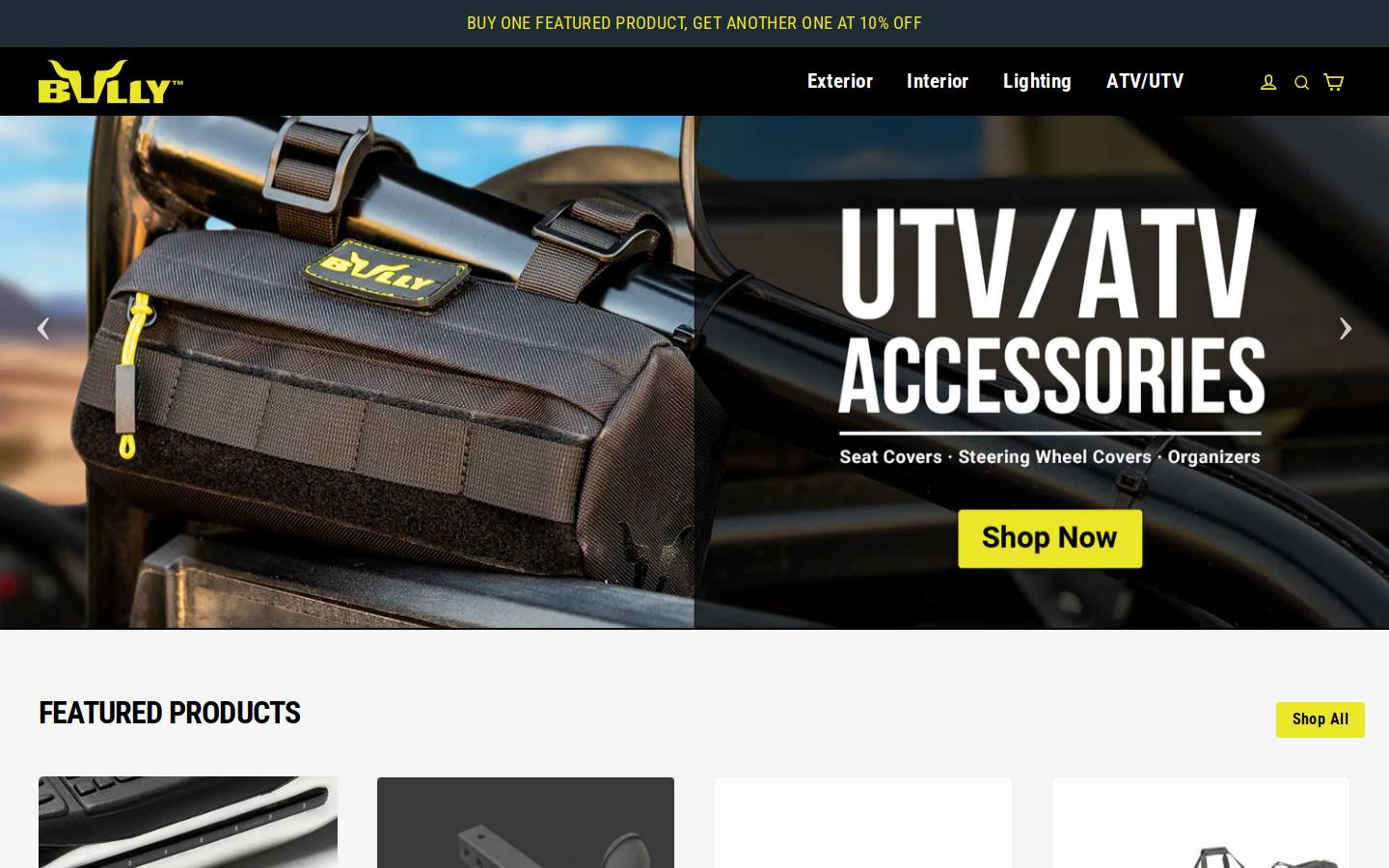 bullytruckaccessories.com homepage screenshot