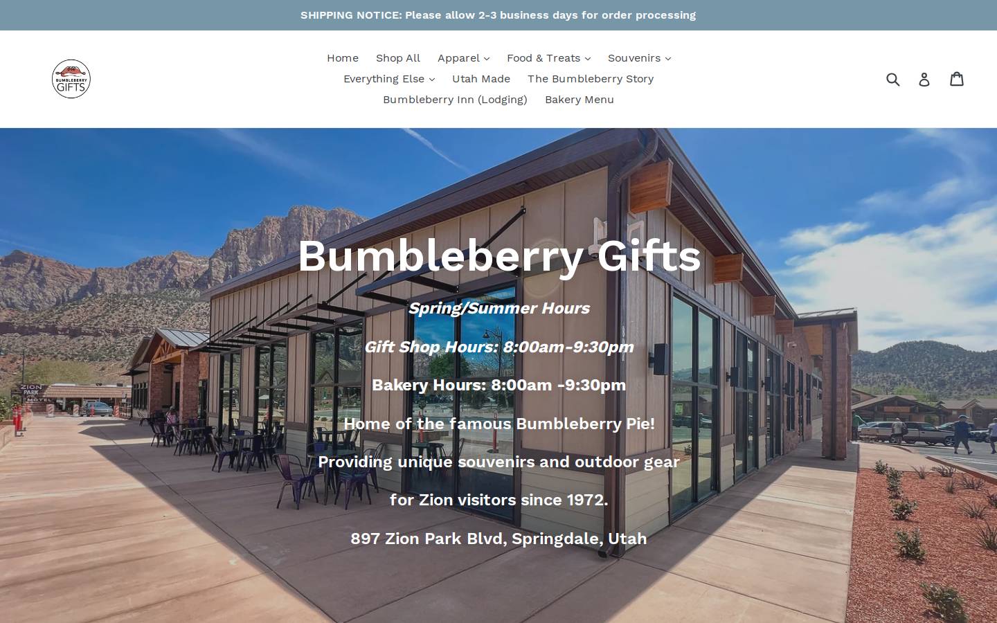 bumbleberrygifts.com homepage screenshot