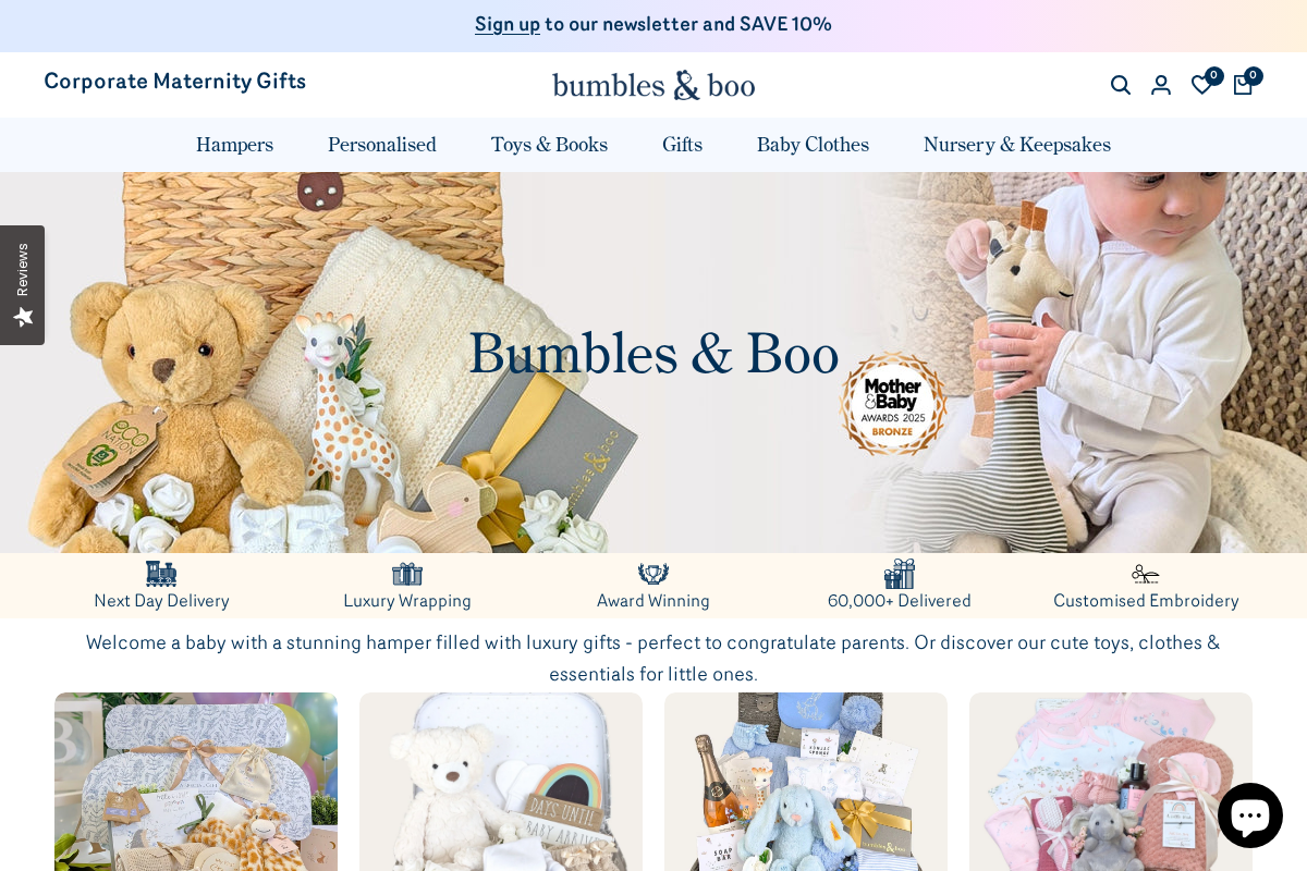 Bumbles & Boo homepage screenshot