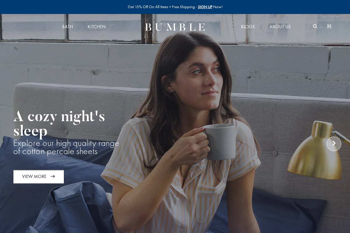 bumbletowels.com homepage screenshot