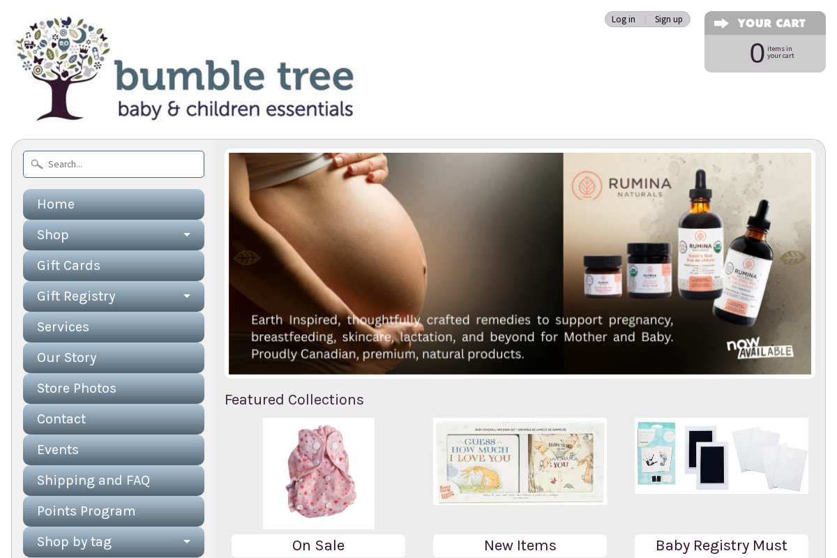 Bumble Tree Baby and Children's Essentials homepage screenshot