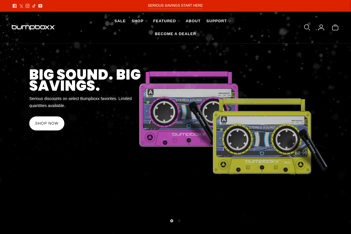 Bumpboxx homepage screenshot