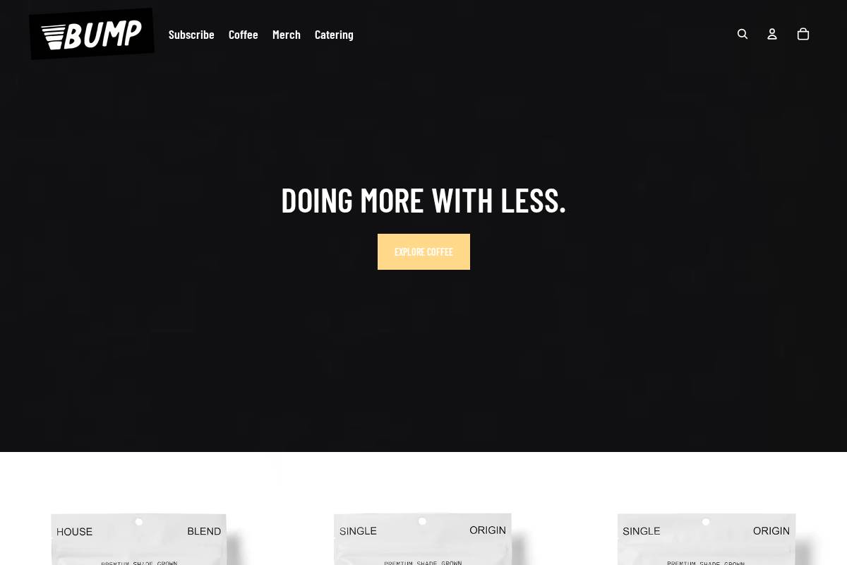 bumpcoffee.co homepage screenshot