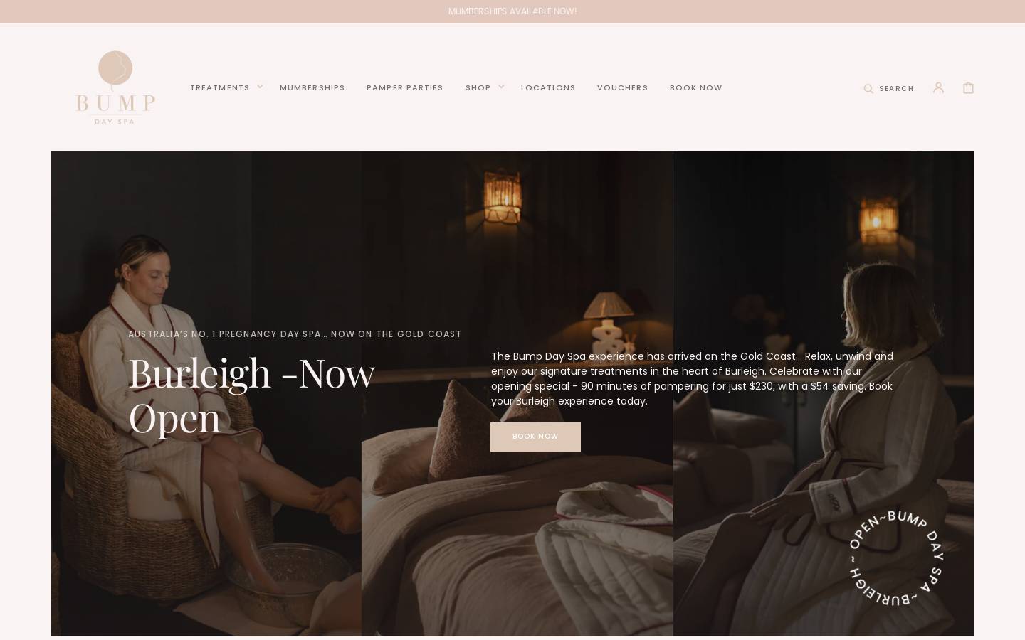 bumpdayspa.com homepage screenshot