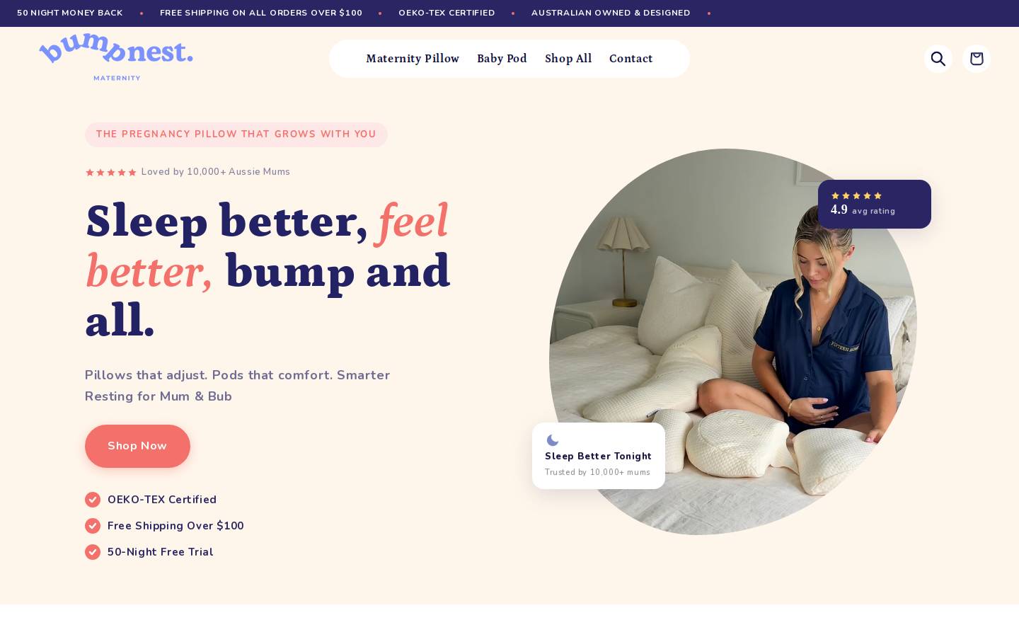 bumpnest.com.au homepage screenshot