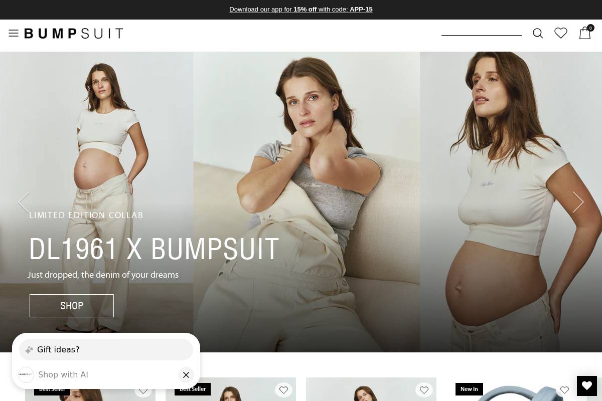 bumpsuit.com homepage screenshot