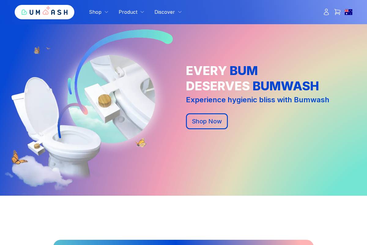 Bumwash homepage screenshot