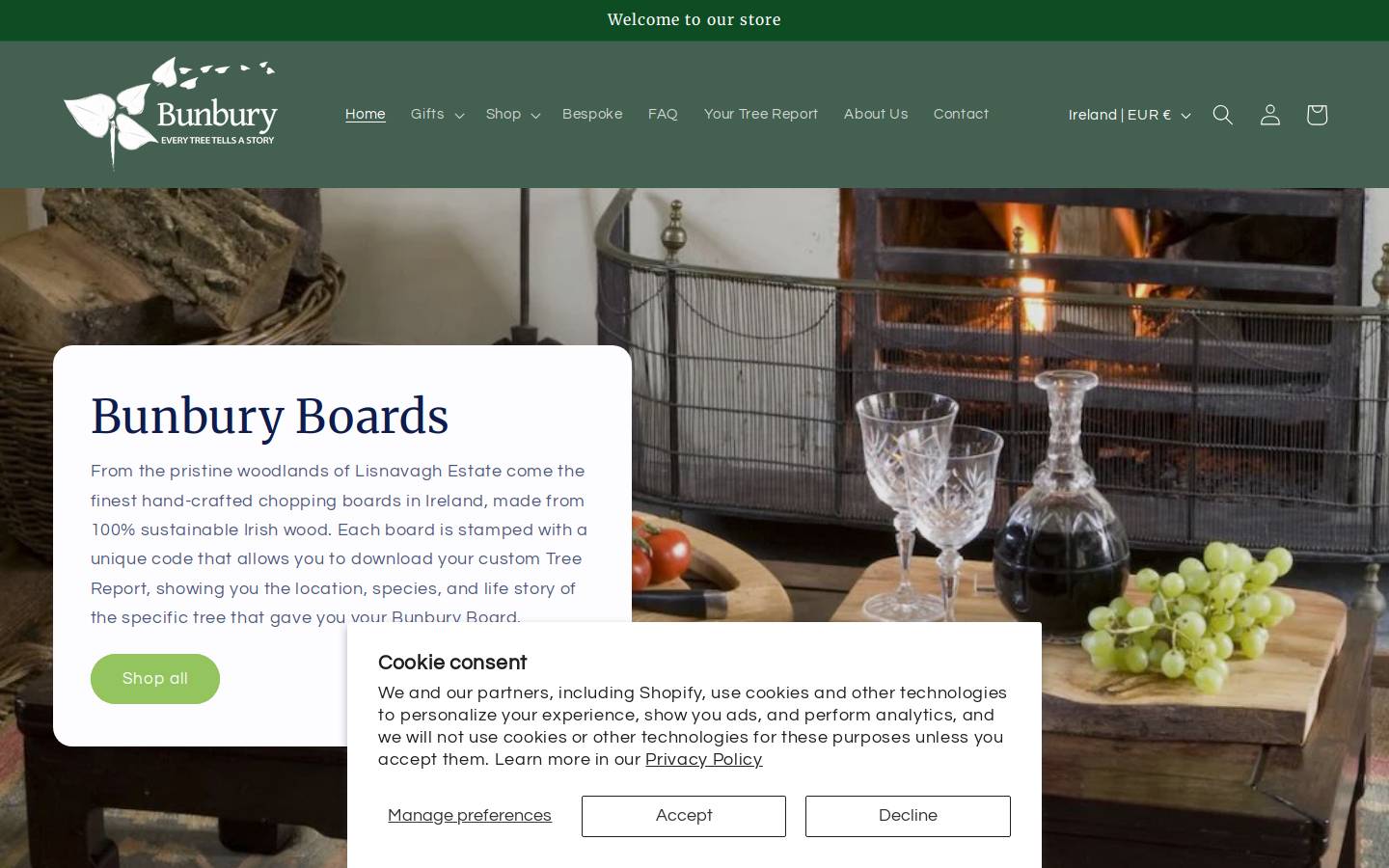 Bunbury Boards  homepage screenshot