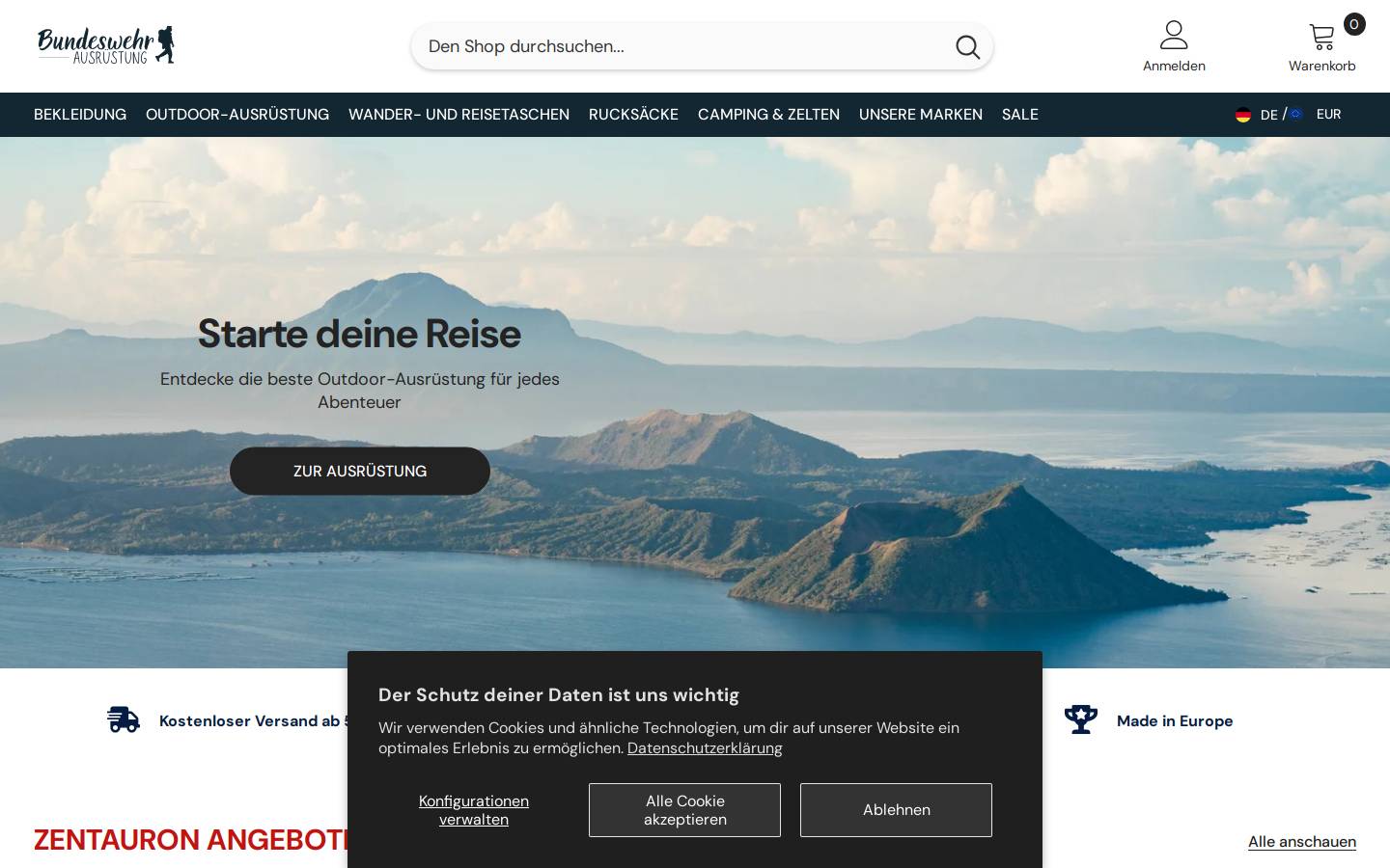 Bundeswehr Ausruestung homepage screenshot