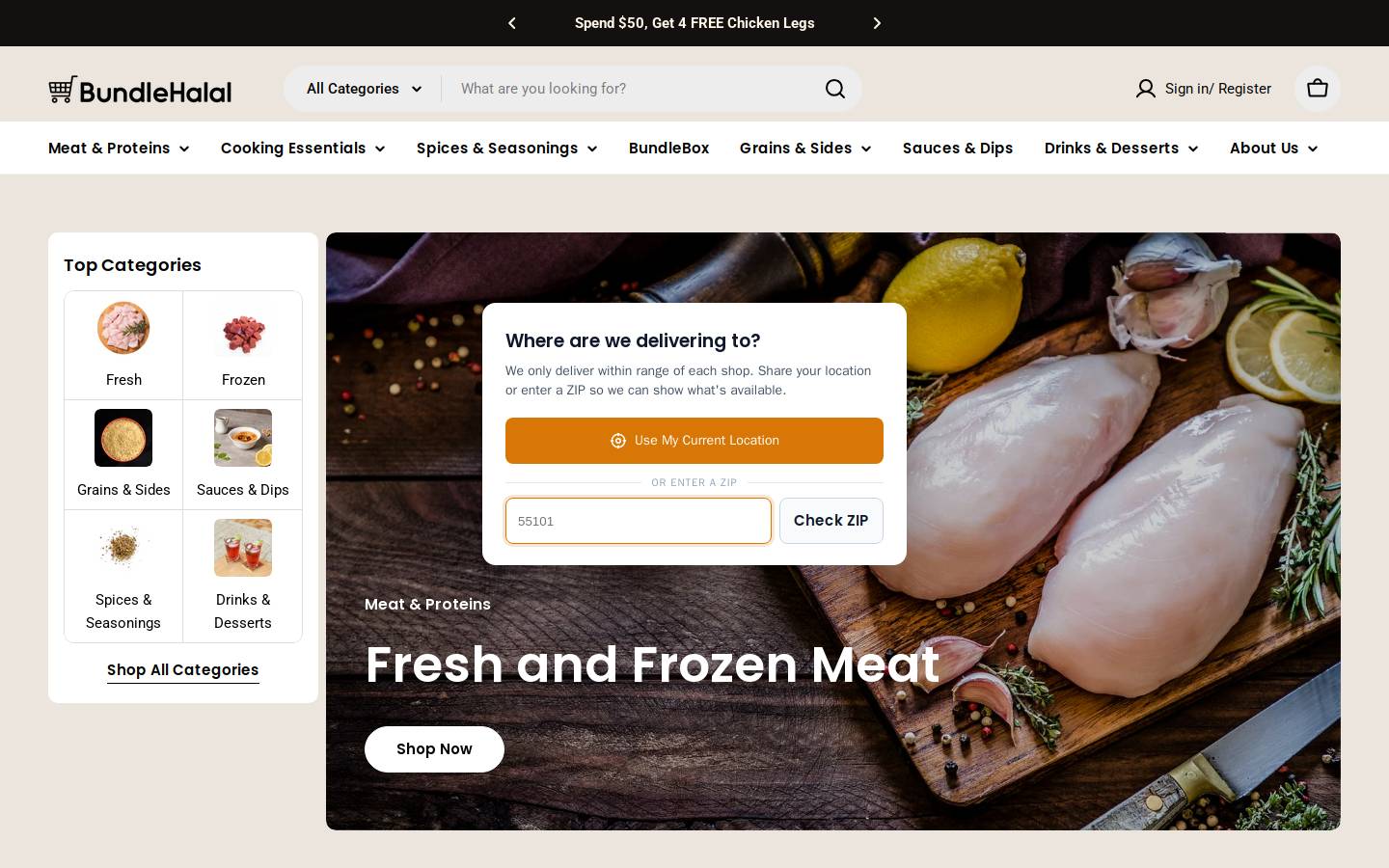 bundlehalal.com homepage screenshot