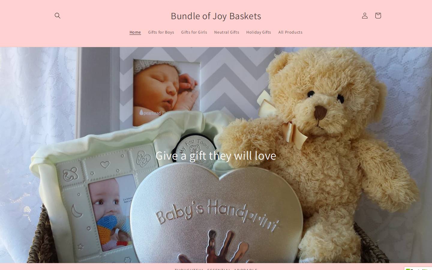 bundleofjoybaskets.com homepage screenshot