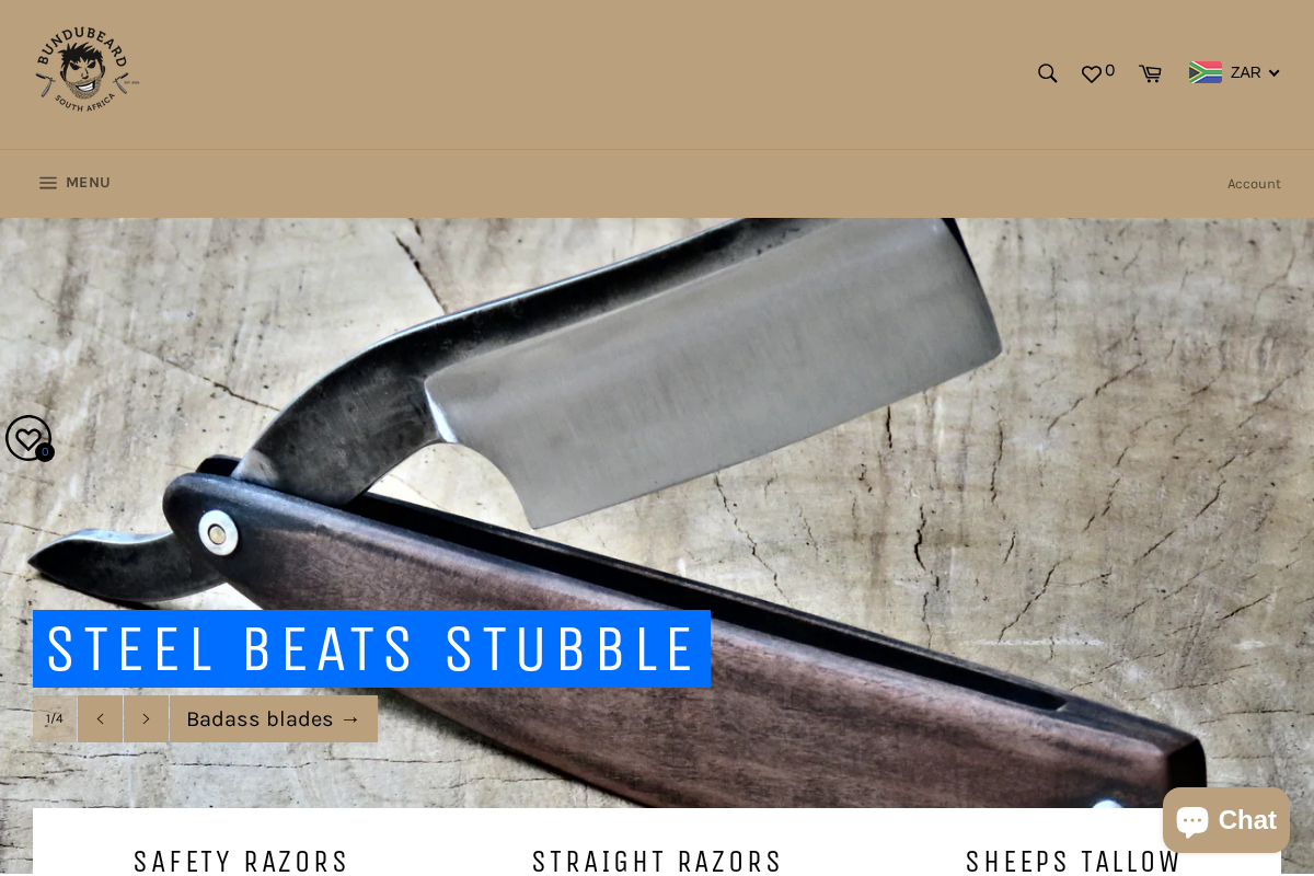 Bundubeard homepage screenshot