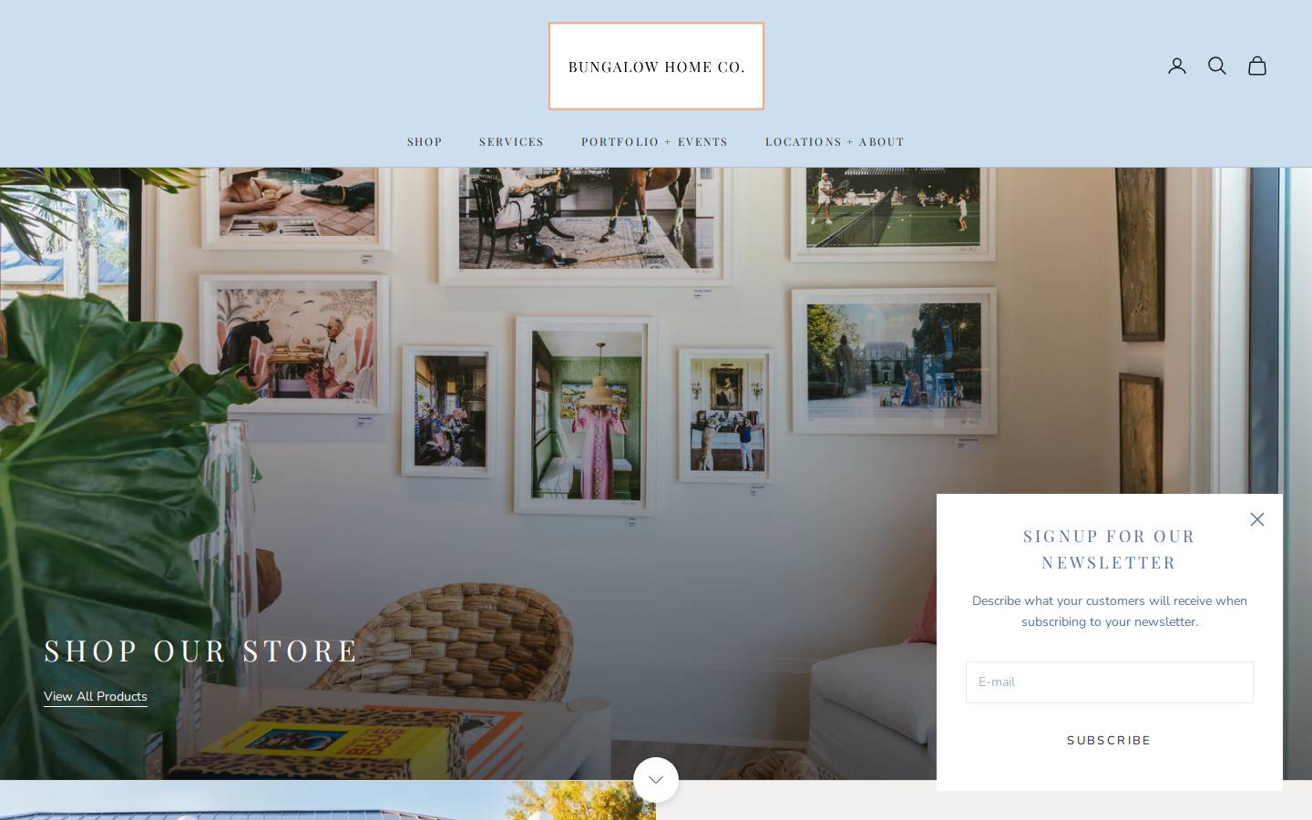 bungalowhomeco.com homepage screenshot