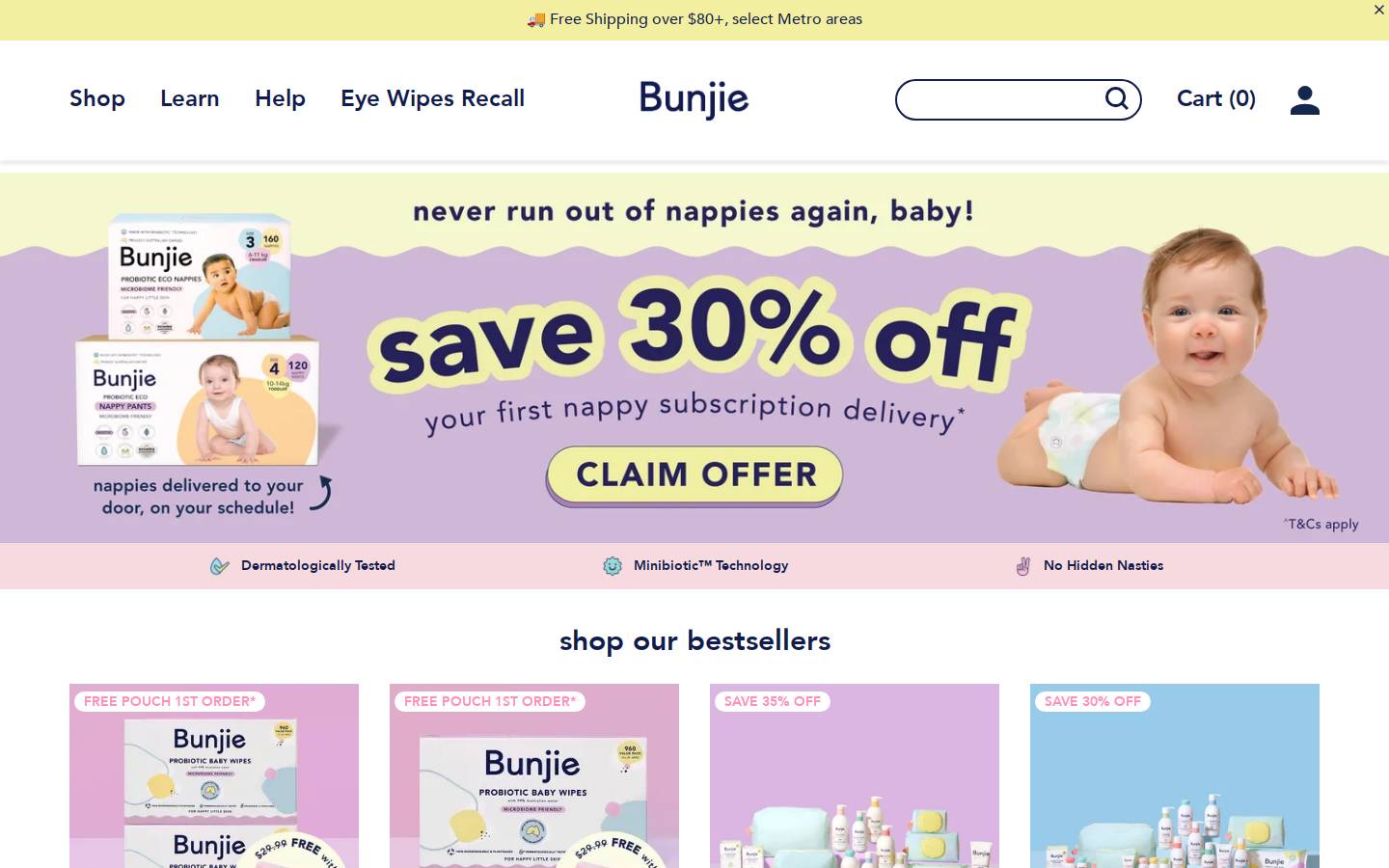 Bunjie homepage screenshot