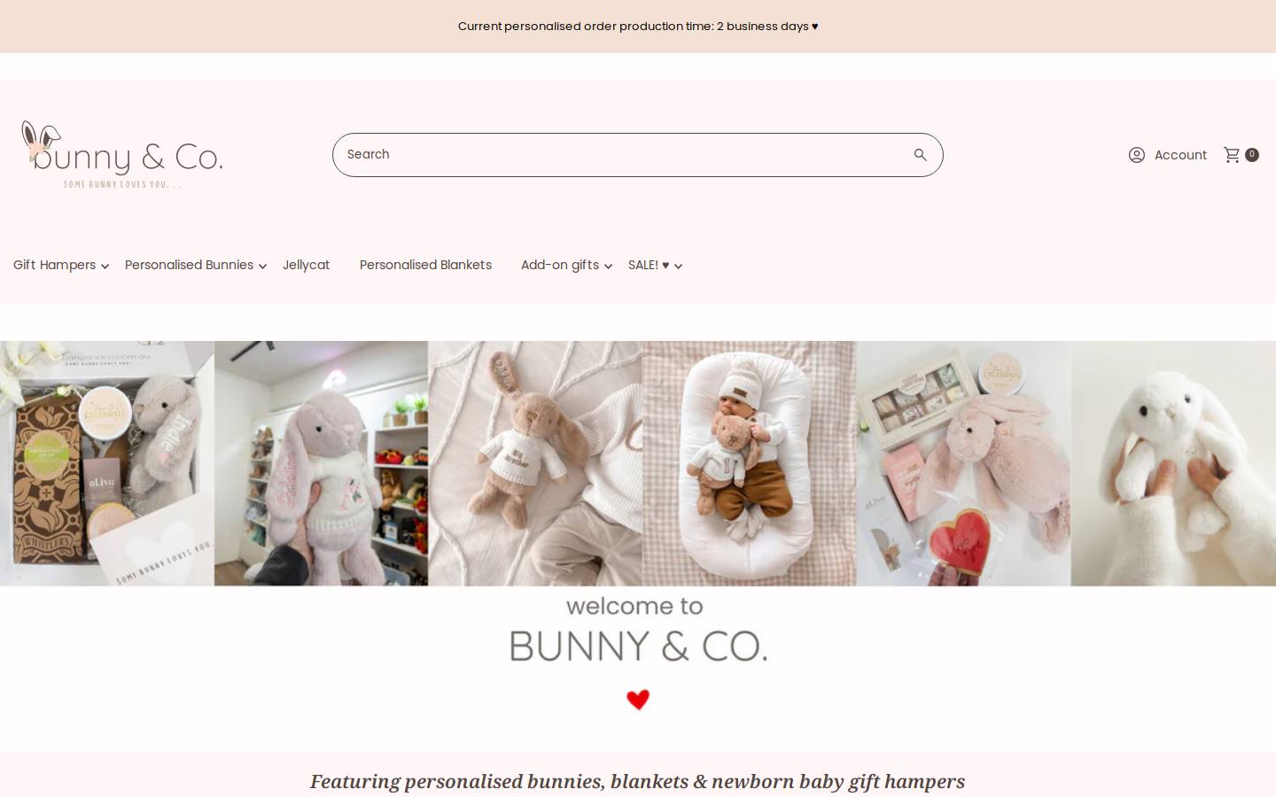 bunnyandco.com.au homepage screenshot