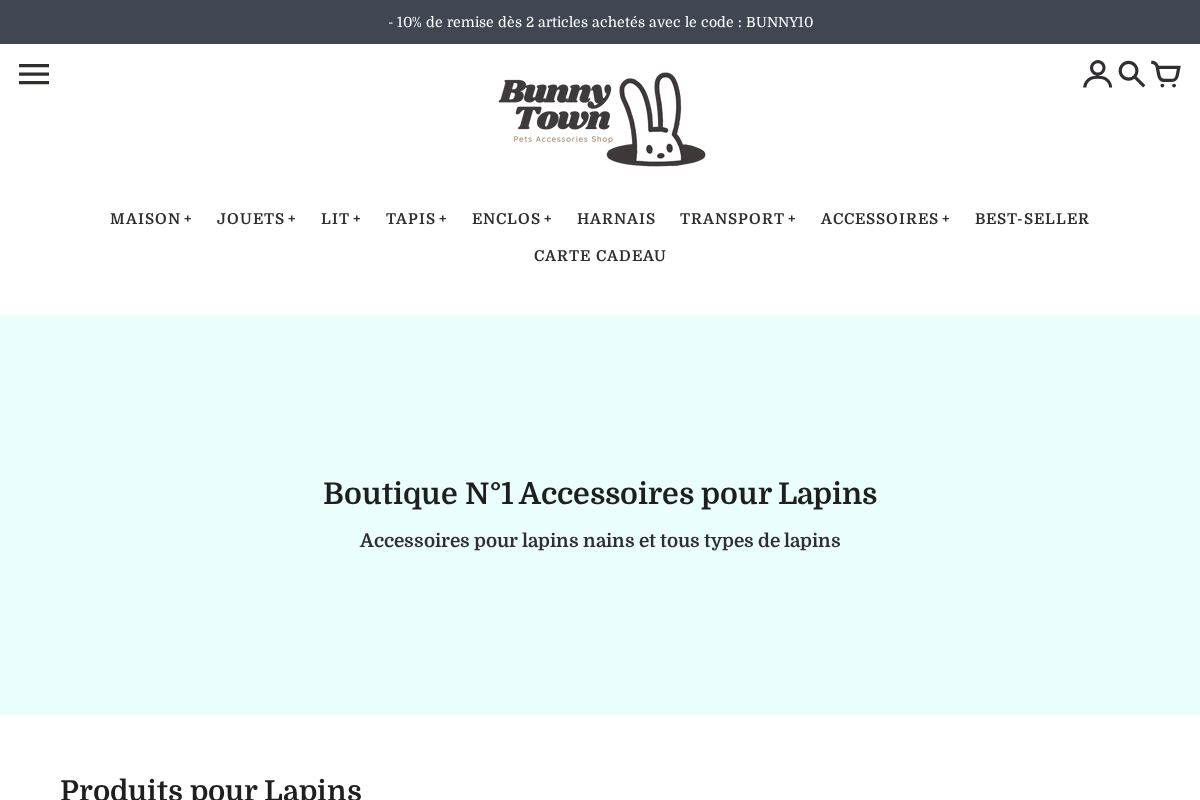 Bunny Town homepage screenshot