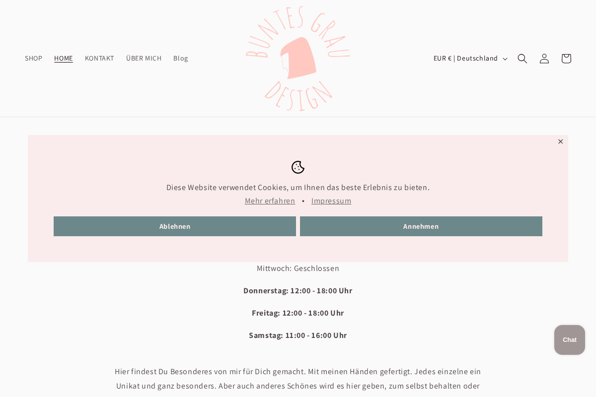 BuntesGrauDesign homepage screenshot