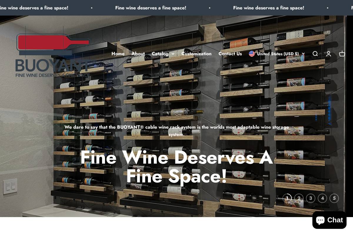 buoyantwinestorage.com homepage screenshot