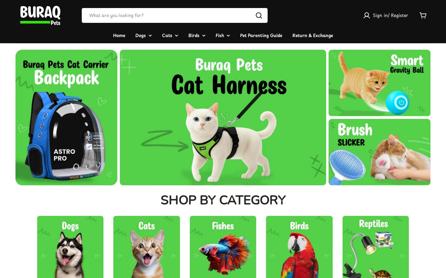 buraqpets.com homepage screenshot
