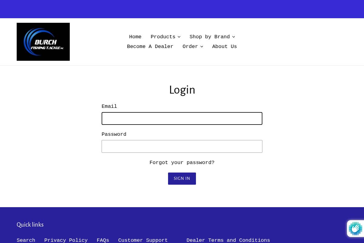 burchfishingtackle.com homepage screenshot