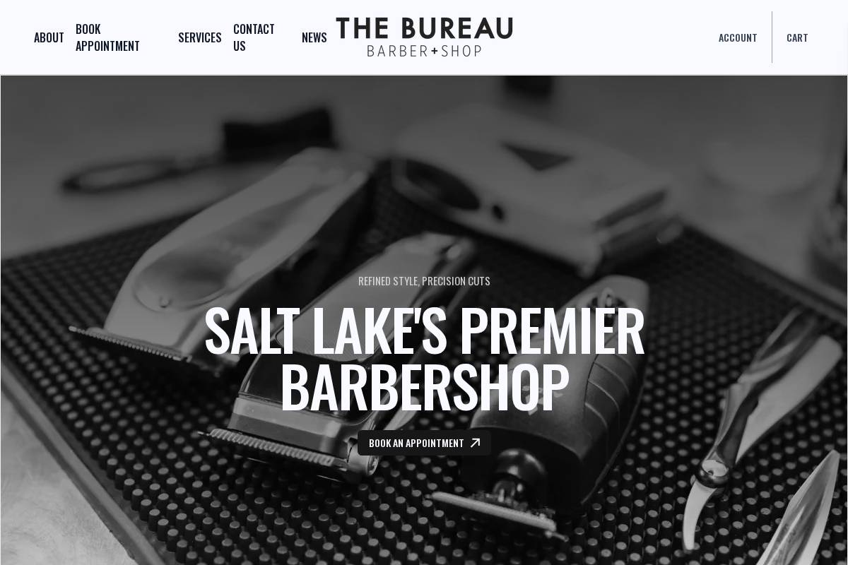 bureaubarbershop.com homepage screenshot