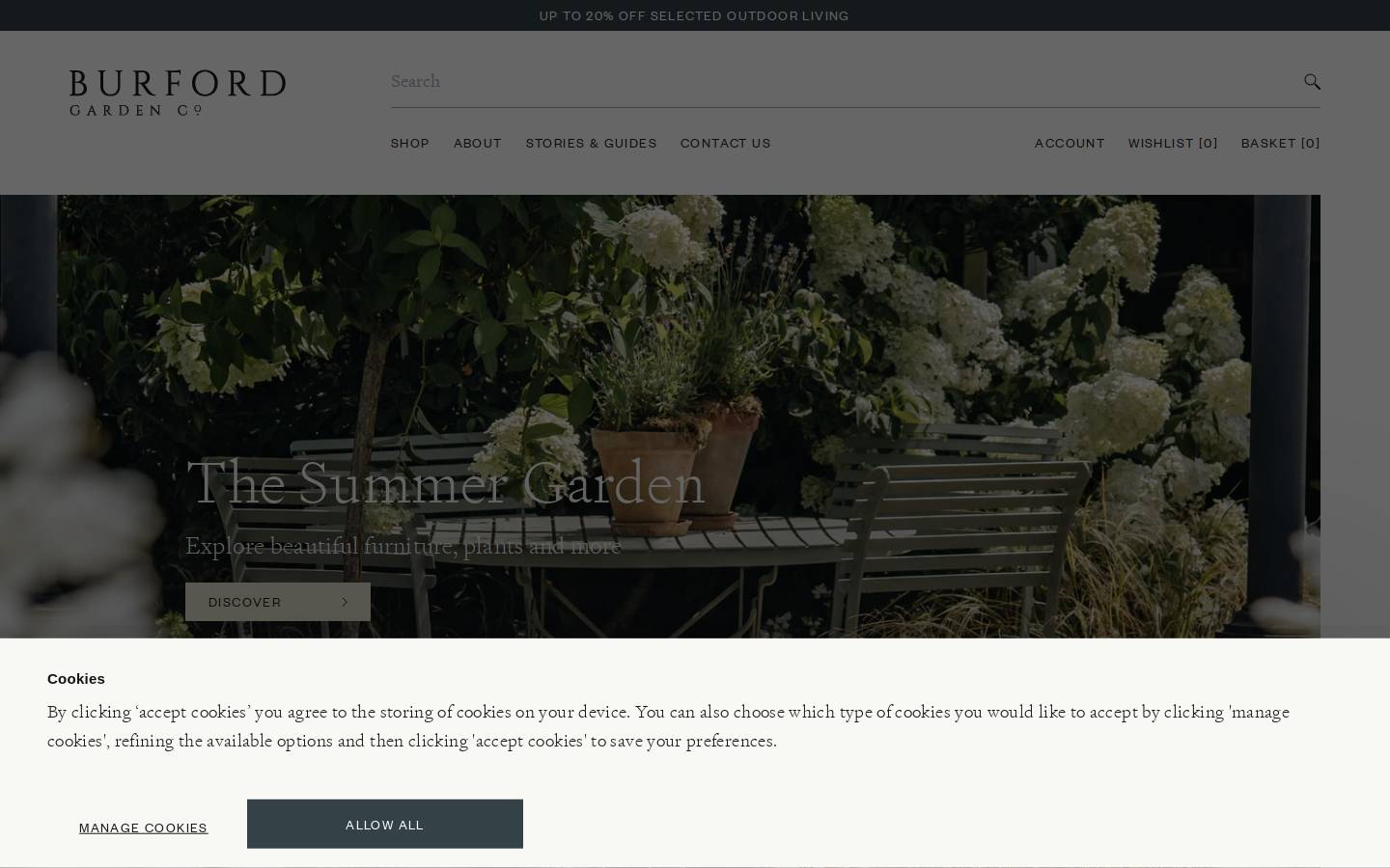 Burford Garden Company homepage screenshot