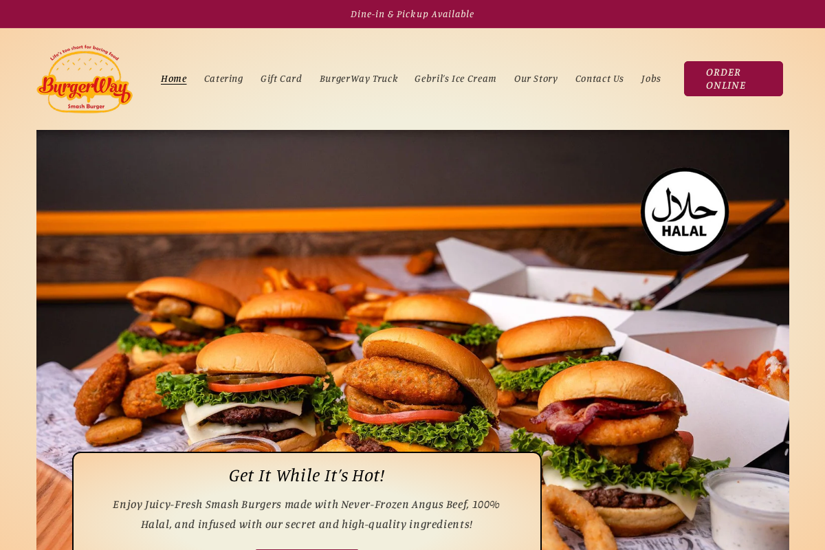 burgerwayct.com homepage screenshot