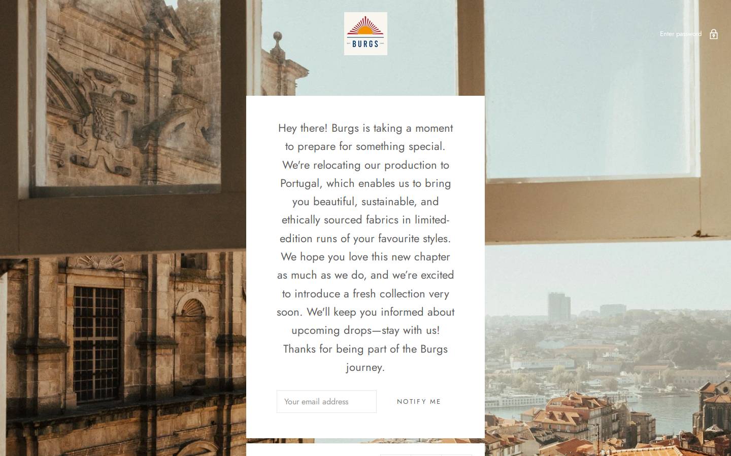 Burgs homepage screenshot