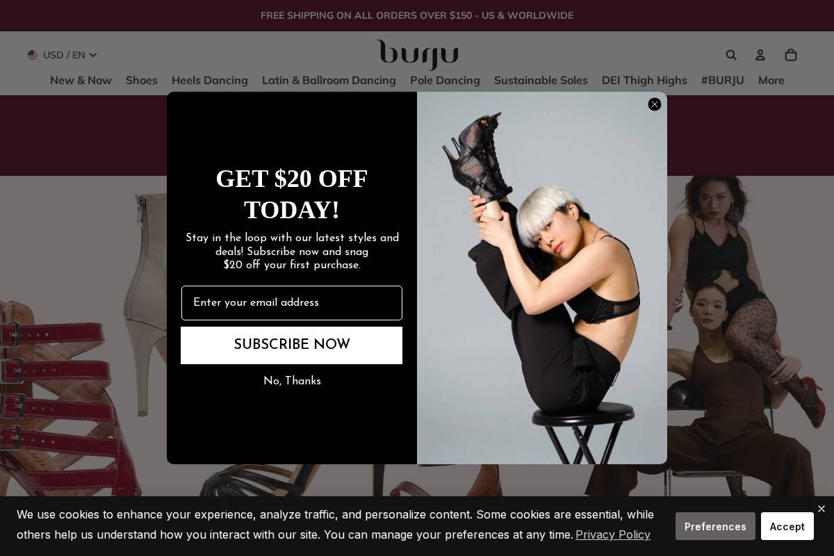 Burju Shoes homepage screenshot