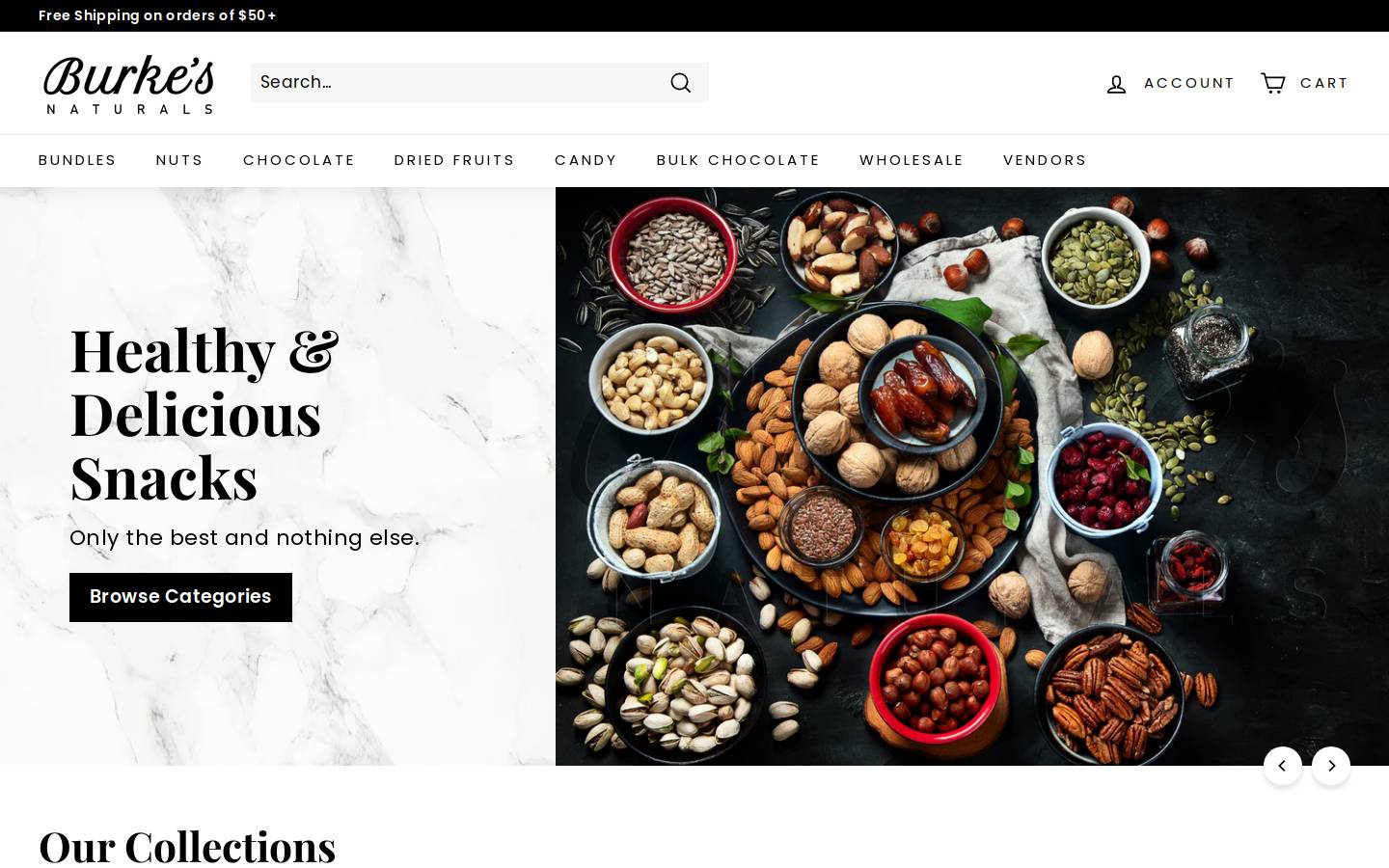 burkesnaturals.com homepage screenshot