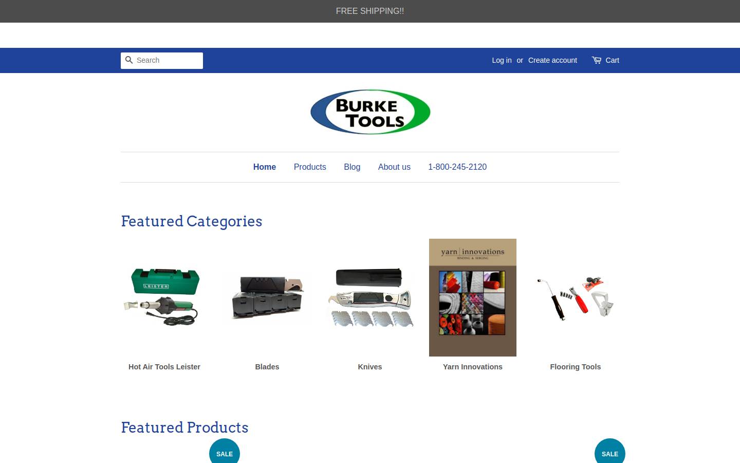 burketools.com homepage screenshot