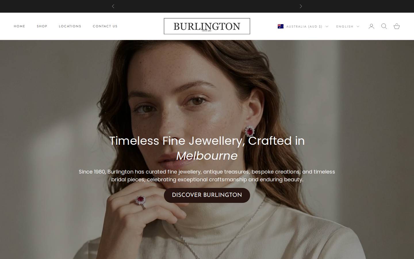 burlingtonjewellery.com.au homepage screenshot